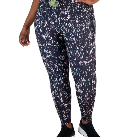 Id Ideology Womens Essentials Colorblocked Cropped Leggings Gray Size X Large main image 0